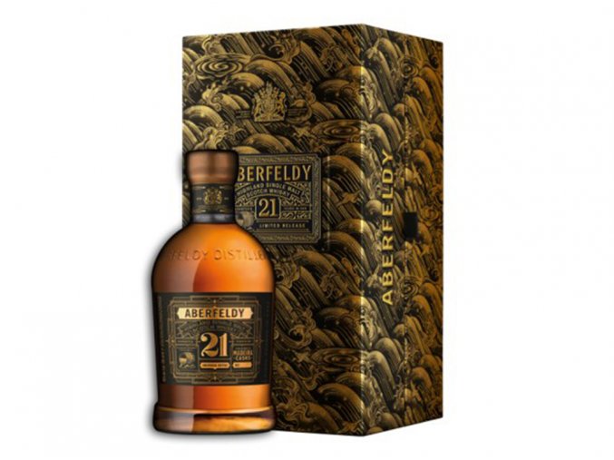 ABERFELDY Madeira Cask 21 Years Old Single Malt Scotch Whisky with festival pack was NTD5760 the designer inspired by E2809CThe Golden Dram E2809D.