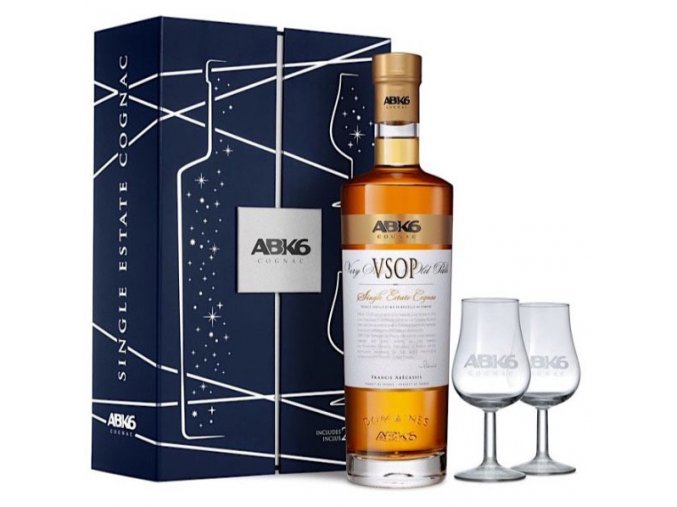 59479 abk6 vsop cognac 2 sklenicky darkova kazeta 40 0 7l