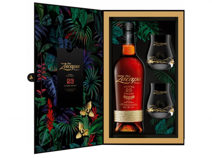 Ron Zacapa Centenario, 23 YO + 2 skleničky, Floral Edition, 40%, 0,7l