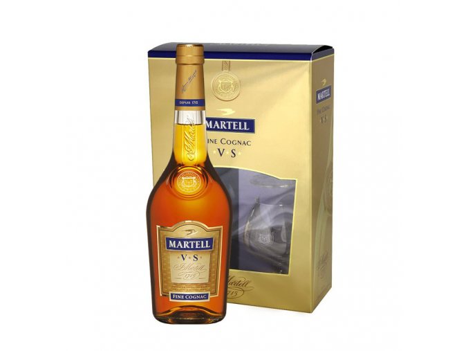 Martell VS + 2 skleničky, Gift box, 40%, 0,7l