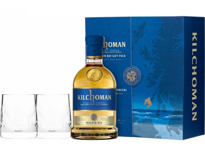 Kilchoman Machir Bay + 2 skleničky, Gift box, 46%, 0,7l