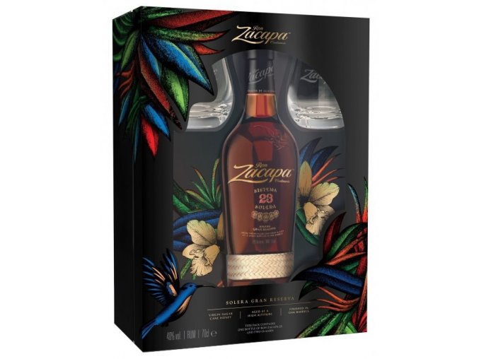 Ron Zacapa Centenario 23 YO + 2 skleničky, 40%, 0,7l