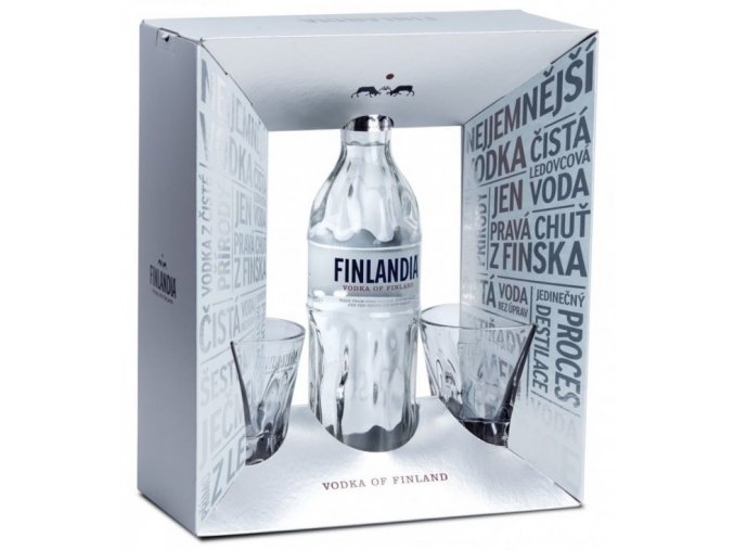 Finlandia Vodka + 2 skleničky, Gift box, 40%, 0,7l