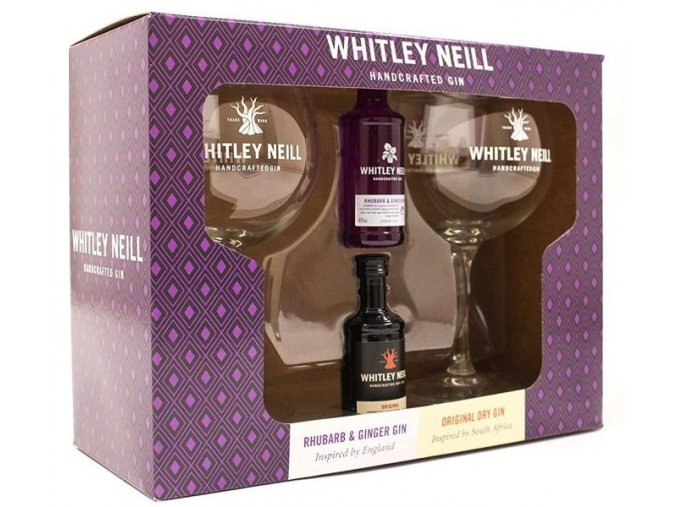 Whitley Neill + 2 sklenice, 43%, 2x0,05l