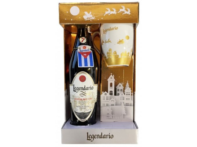 Legendario Elixir De Cuba + hrníček, Gift box, 34%, 0,7l