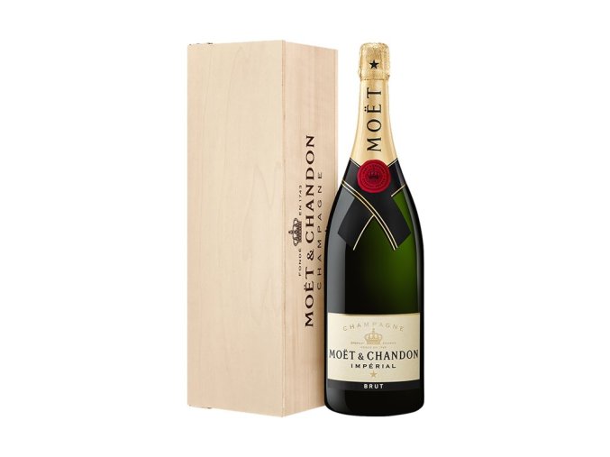 Jéroboam Moët & Chandon Imperial Brut v dřevěné krabici, 3l