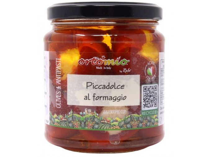 ORTOMIO ,,PICCADOLCE'' CHERRY PAPRIČKY PLNĚNÉ KRÉMEM PECORINO, 314 ML