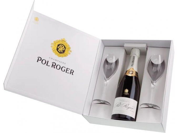 Pol Roger Brut Réserve + 2 sklenice, 0,75l