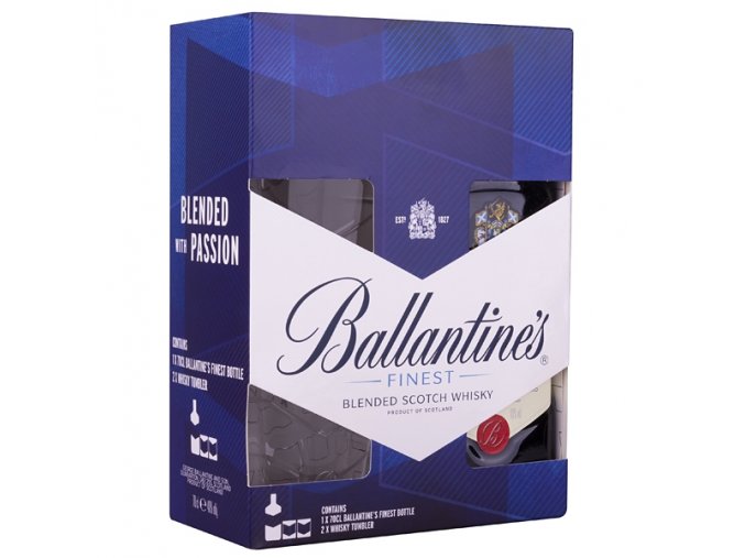 42026500Ballantines Finest + 2 sklenice, Gift box, 40%, 0,7l