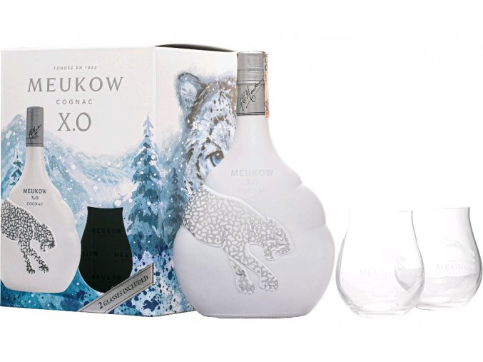 Meukow XO Ice Panther + 2 skleničky, 40%, 0,7l