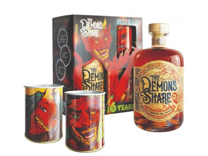 The Demon's Share + 2 hrnky, Gift Box, 40%, 0,7l