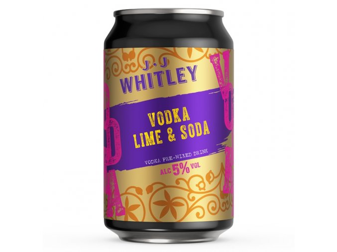 JJ Whitley Lime Vodka & Soda, plech, 5%, 0,33l