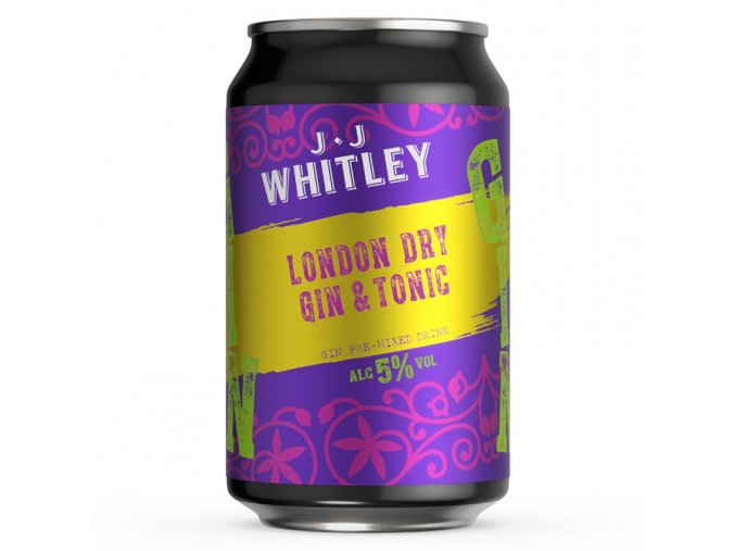 J.J Whitley London Dry Gin & Lemonade, plech, 5%, 0,33l