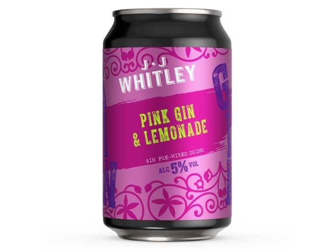 J.J Whitley Pink Gin & Lemonade, plech, 5%, 0,33l