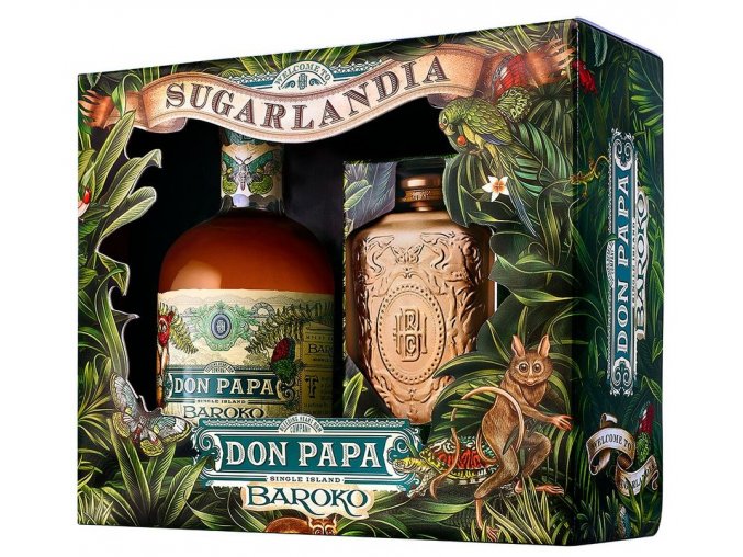 Don Papa Baroko & Hip Flask, Gift Box, 40%, 0,7l