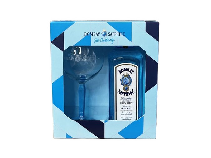 77521 bombay sapphire gin sklenice gift box 40 0 7l