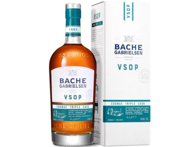 Cognac Bache Gabrielsen VSOP Triple Cask + dárkové balení, 40 , 0,7l