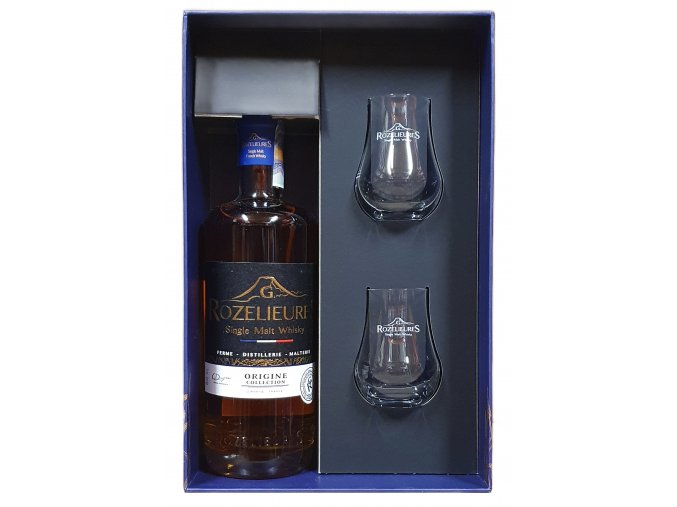 80845 rozelieures french single malt whisky darkova kazeta se 2 sklenickami 40 0 7l 2