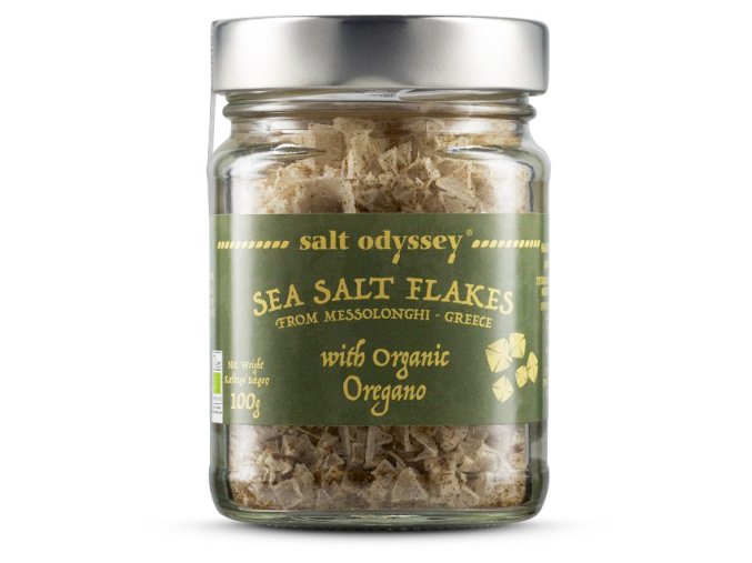 81198 salt odyssey morska sul ve vlockach oregano organic sklo 100g