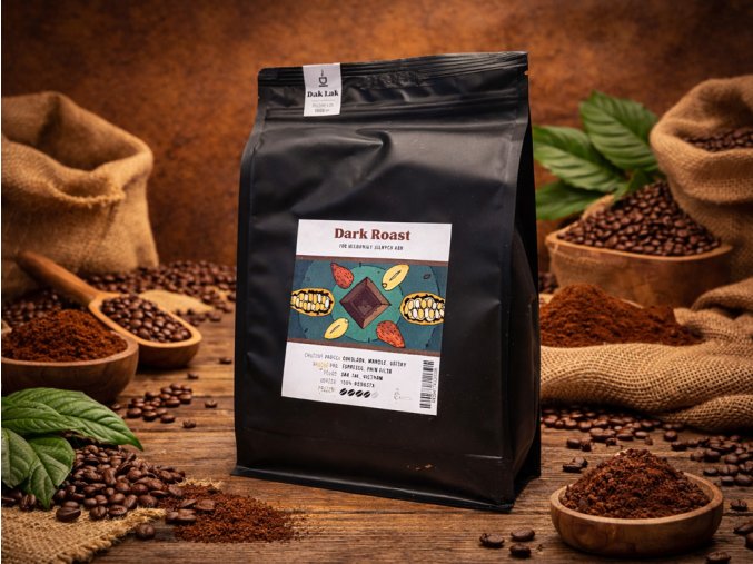 Dak Lak Vietnamská káva, Dark, zrnková, 1000g