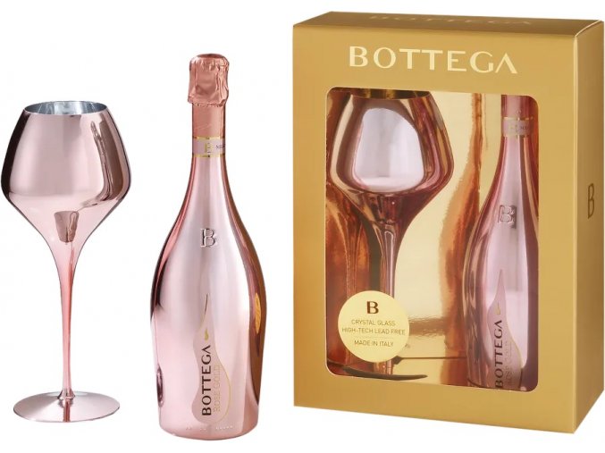Bottega Magnifico Rosé Gold + sklenice, 0,75l