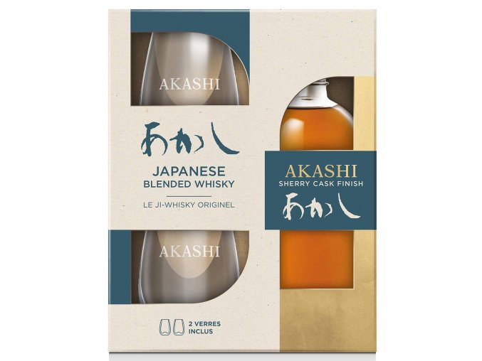 Akashi Sherry Cask Finish + 2 sklenice, 40%, 0,5l