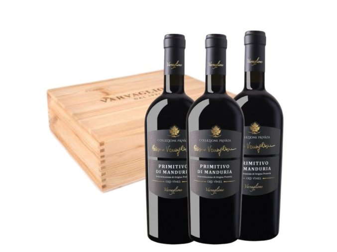 Primitivo di Manduria 2019 DOP Collezione Privata, WOOD BOX, 3x0,75l