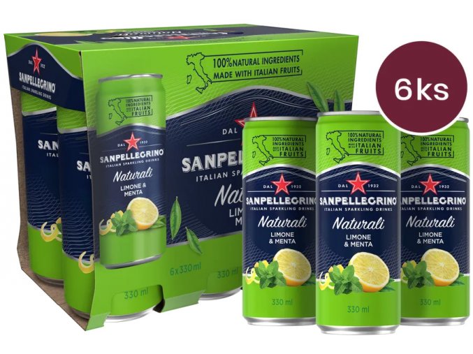 sanpellegrino limone menta citron mata plech 6x0 33l