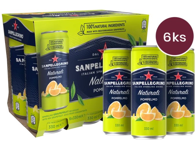 sanpellegrino pompelmo grapefruit plech 6x0 33l