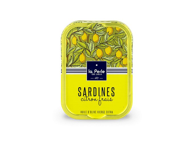 La Perle des Dieux La Perle Francouzké sardinky v extra panenském olivovém oleji s citronem 115g