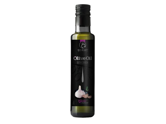 Gourmet Partners Extra panenský olivový olej & ČESNEK, sklo, 0,25 l