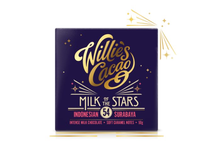 Willies Cacao Willie's Cacao Čokoláda mléčná MILK OF THE STARS, Indonesian Surubaya 54%, 50g