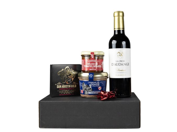 Gourmet Partners Dárkový koš "Degustační set" s červeným  vínem