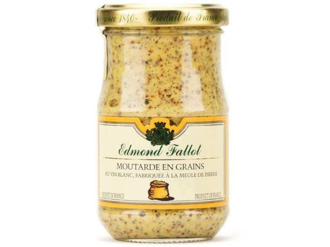 Edmond Fallot Hrubozrnná dijonská hořčice s bílým vínem, 205g - sklo