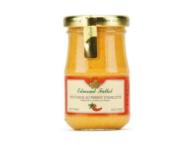 EDMOND FALLOT Hořčice s Espelette chilli paprikou,105 g - sklo