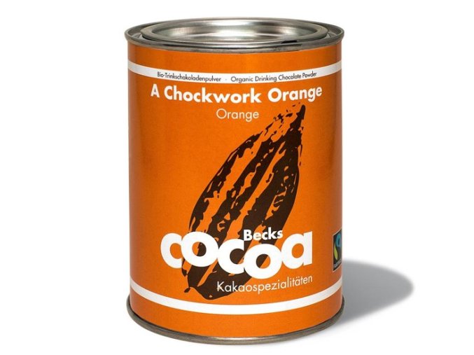 Becks Cocoa BIO rozpustná čokoláda "CHOCKWORK ORANGE" s pomer.kůrou a zázvorem, 250g plech