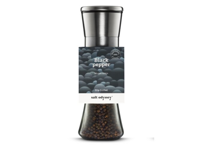 SALT ODYSSEY Keramický mlýnek s černým pepřem "BLACK PEPPER",  80g