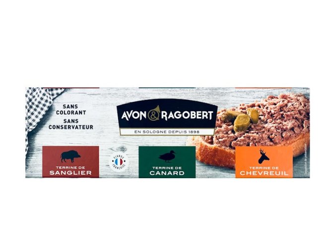 Avon & Ragobert Myslivecké trio terin (hrubozrnných paštik), 225g (3x75g)