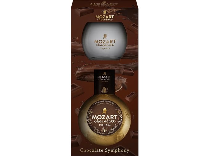 Mozart Chocolate Gold Cream se skleničkou, 17 , 0,5l