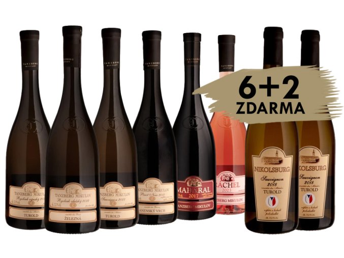 mix tanzberg 6ks 2ks nikolsburg sauvignon 2018 turold zdarma 8x0 75l