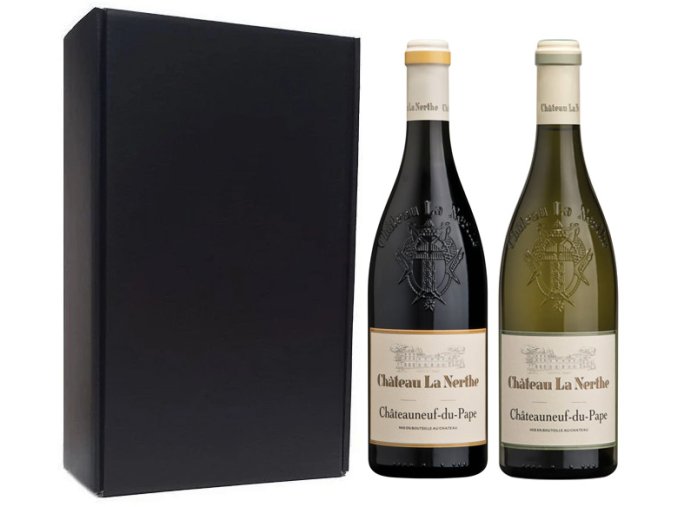 Luxusní sada 2 vín Chateauneuf du Pape Château La Nerthe, 2x0,75l