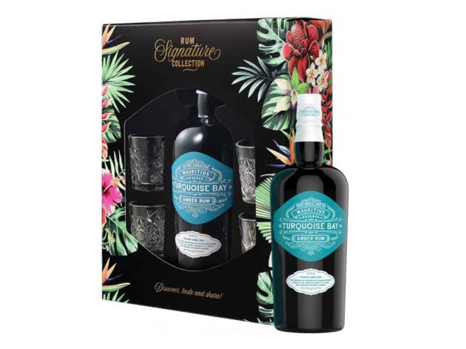 Rum Turquoise Bay + 4 sklenice, 40 , 0,7l