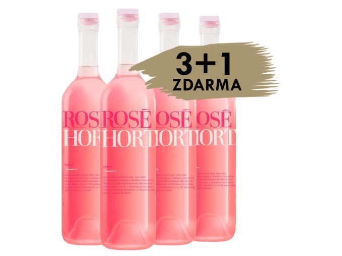3+1 zdarma - Pinot rosé, 2023, pozdní sběr, suché, Hort