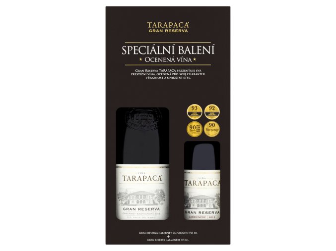 Tarapacá Cabernet Sauvignon Gran Reserva 0,75l + Carmenere Gran Reserva 0,375l