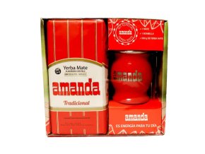 Amanda  KIT, 500g plus stainless mate RED plus bombilla