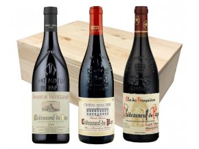 8107 chateauneuf du pape v drevene krabici 3x0 75l