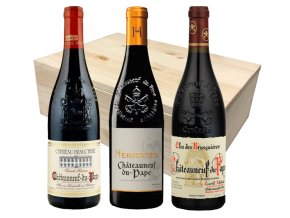Châteauneuf-du-Pape v dřevěné krabici, 3x0,75l