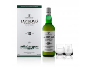 Laphroaig whisky 10 YO + skleničky