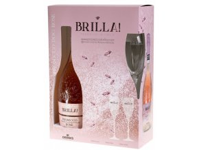 Brilla Rosé Spumante Extra Dry + 2 sklenice, Gift Box, 0,75l