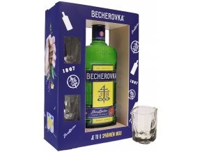 Becherovka + 2 panáky, Gift box, 38%, 0,7l